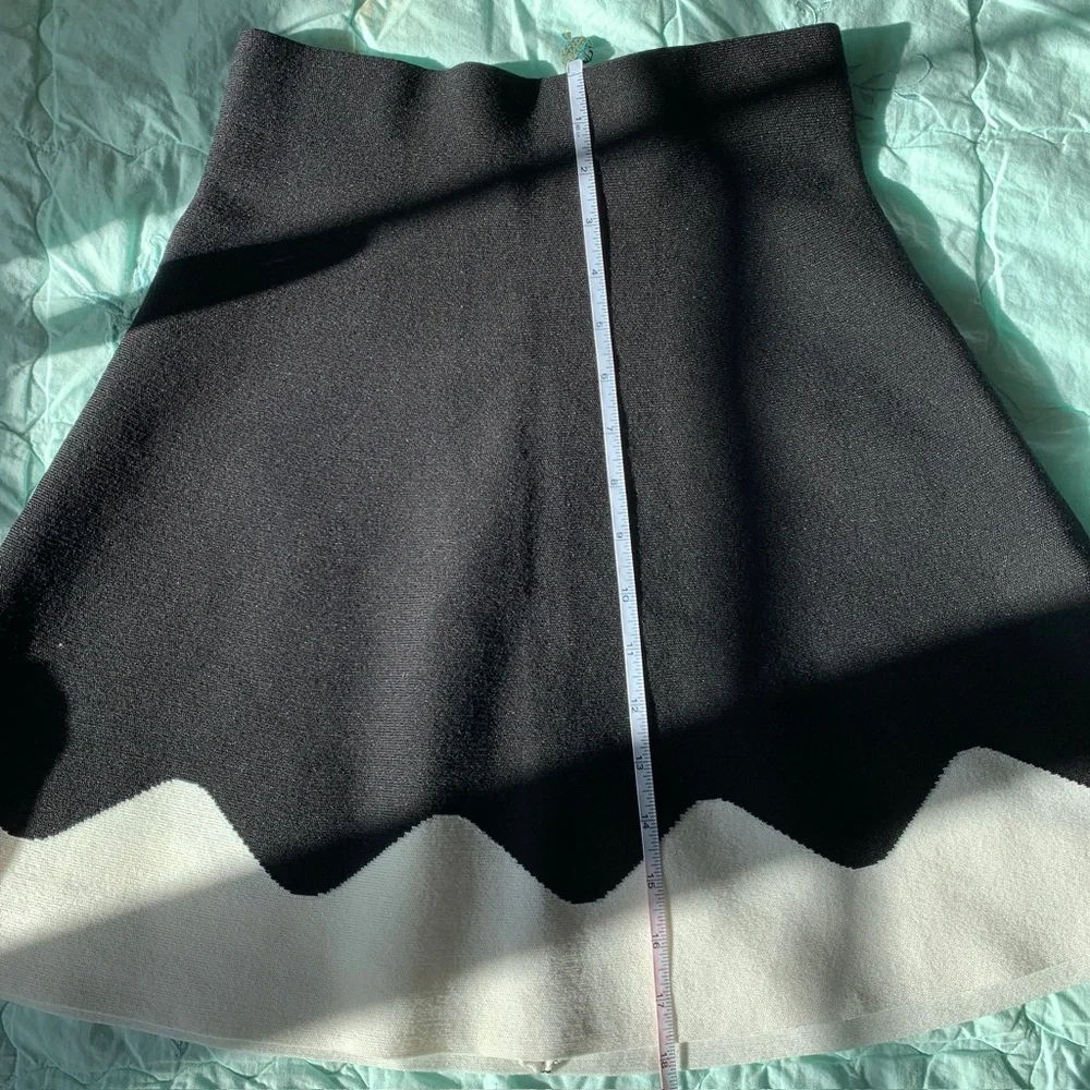 Zara Two-Tone Knit Mini A-Line Skirt - Picture 7 of 9